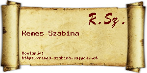 Remes Szabina névjegykártya